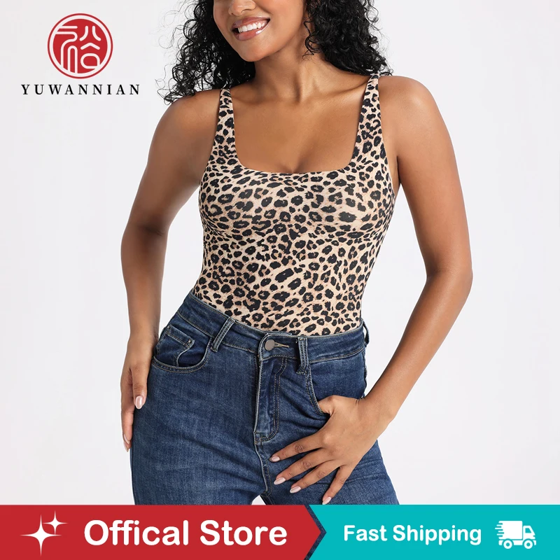 

Новый сексуальный боди с леопардовым принтом для женщин, эластичный облегающий комбинезон с открытой спиной, формирующий цельный комбинезон