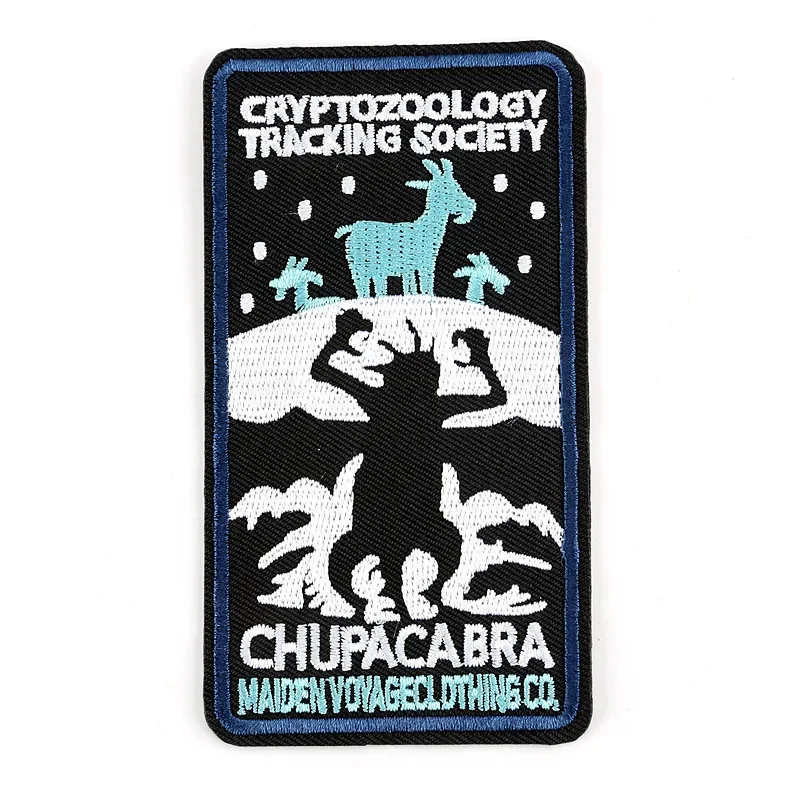 Cryptozoology Embroidery Iron on Patches Monster Cloth Appliques Mothman Badge Extraterrestrials tracking Emblem for Men Jackets