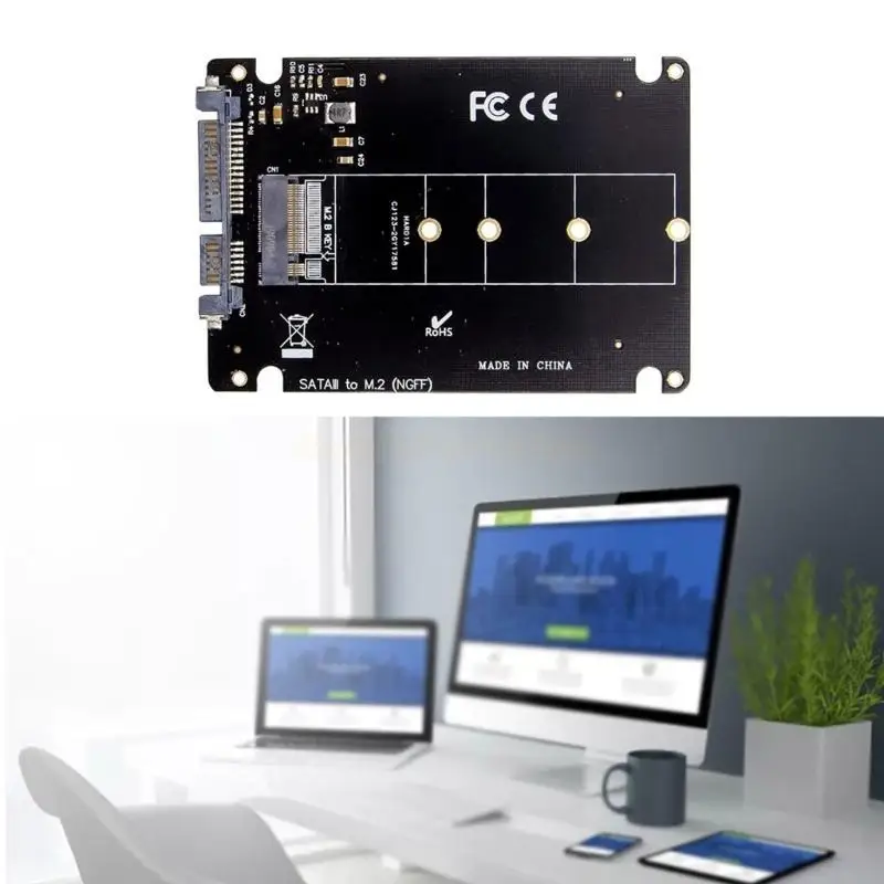 Thẻ đến M.2 Key B NVME ADAPTER Hỗ trợ khóa B Giao thức SSD tuân thủ các thông số kỹ thuật serialata Rev3.0