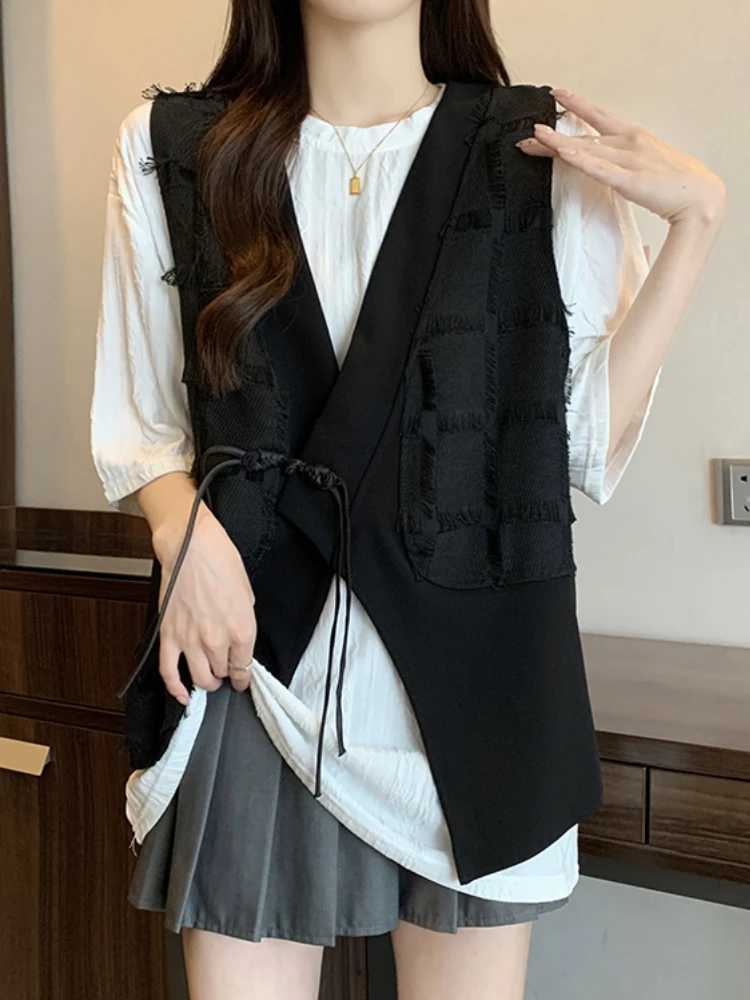 

Dopamine Summer Outfit Set Women's Large Size Slimming Chinese Style Top And T-Shirt Two-Piece Set Commute Korean Fashion