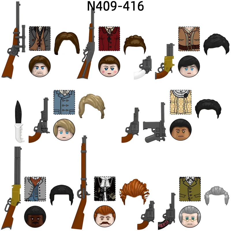 Figuras de Acción N409-N416 de John Marston, Abigail, Jack, Susan, Tilly, Lenny Swanson y Strauss, Bloques de Construcción MOC, Set de Regalo, Juguetes