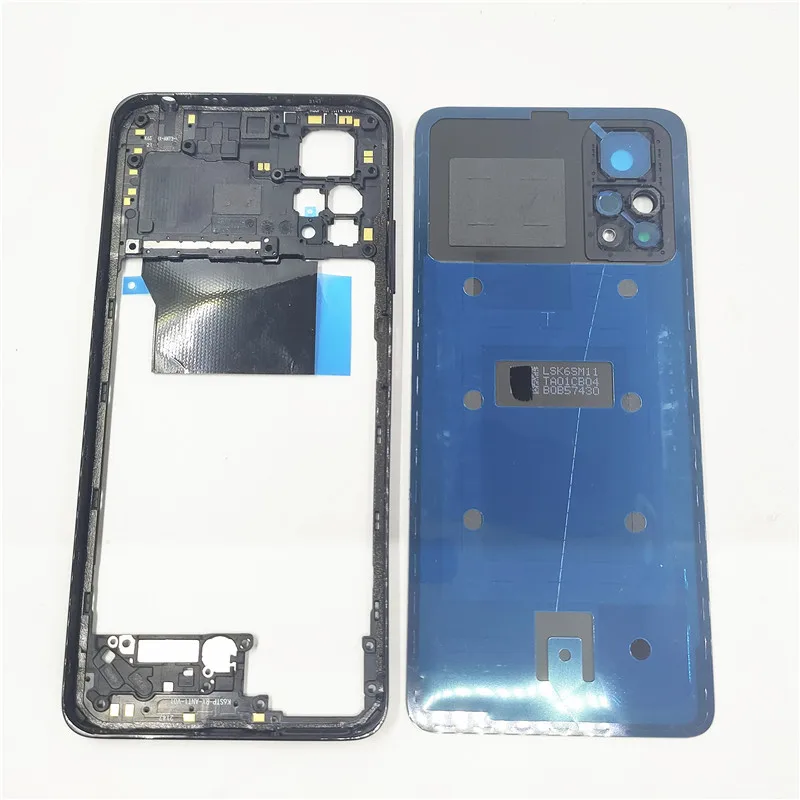 For Xiaomi Redmi Note 11 Pro 5G 2201116SG Middle Frame+Glass Battery Cover Door With Camera Lens Replacement