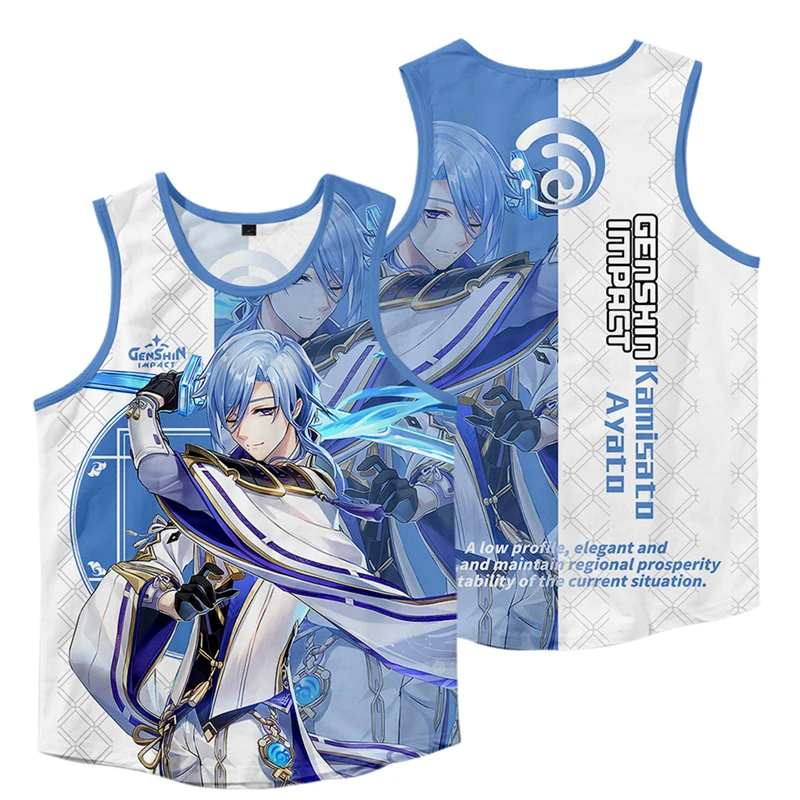 Camiseta 3D de Anime Genshin Impact para hombre y mujer, camisa de manga corta a la moda con estampado de Anime para hombre y mujer