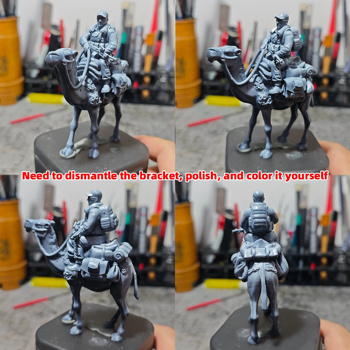 1/35 1/43 1/48 1/64 1/72 1/87 HO Maßstab Modellbausatz 3D Harz Miniatur Soldatenfiguren Diorama Unbemalte Kamel-Soldaten DIY – Detail 2