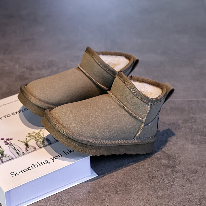 أطفال أحذية الثلوج الكورية نمط لينة أسفل الأطفال الأحذية الحرارية مع الفراء الدافئ 2025 الشتاء الفتيان الفتيات أحذية كاجوال أفخم العصرية #4