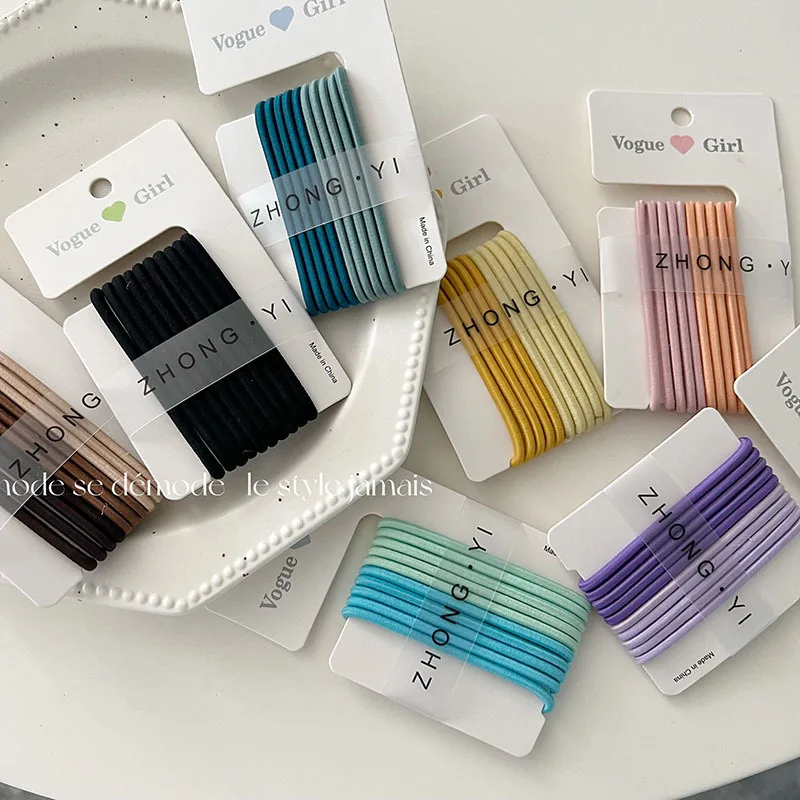 Basic Black Brown Hair Ties High Elasticity Ponytail Holders for Women Adults Soft Stretchy Rubber Bands No Damage Comfortable