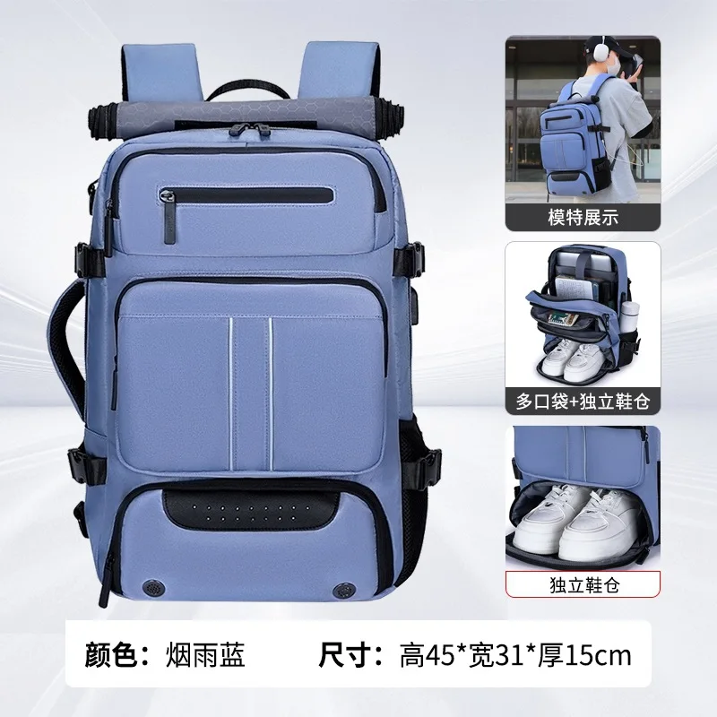 Outdoor Business Laptop Backpack Unisex,Travel Commute Daypack with Luggage Strap & USB Port,Multifunctional Rucksack