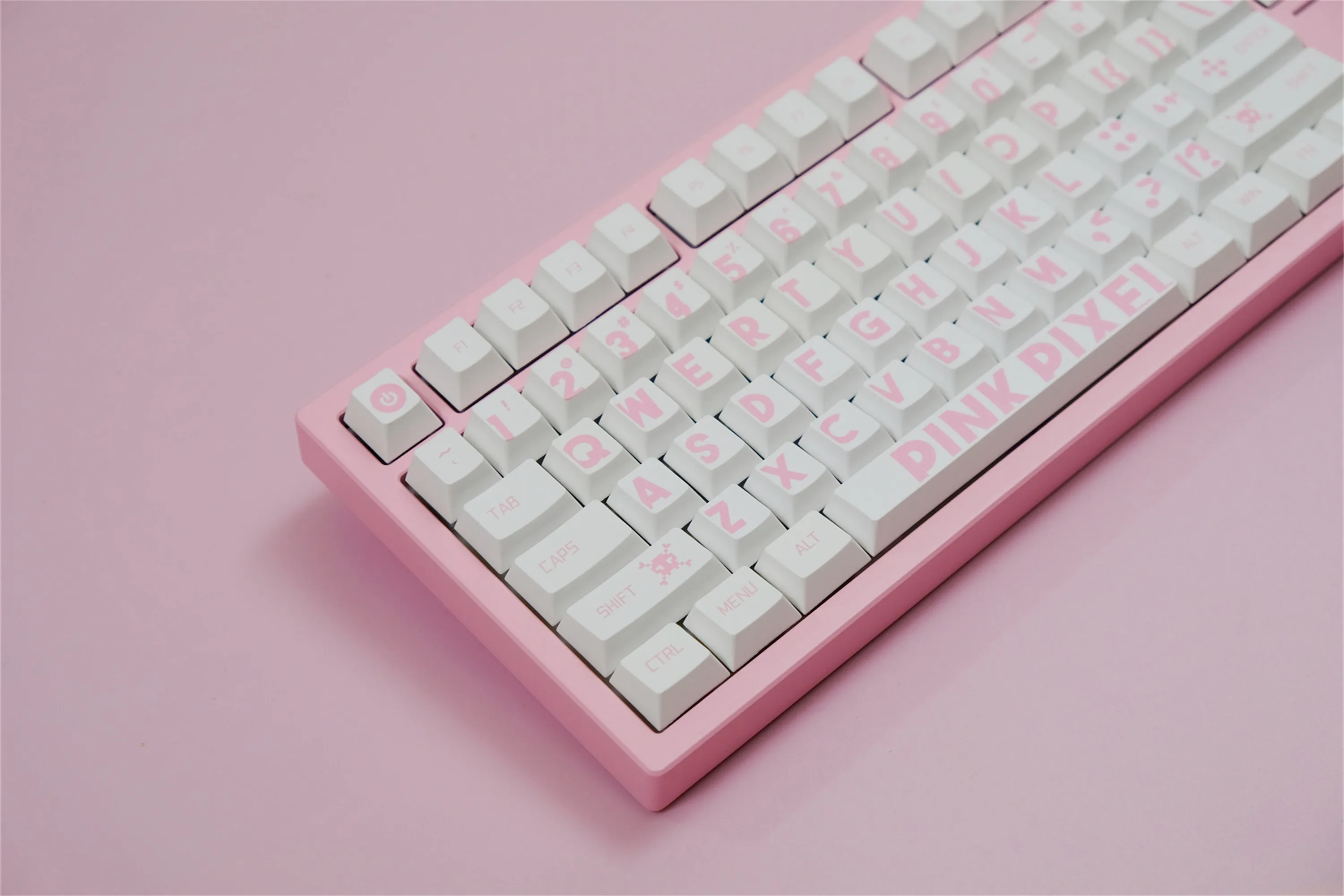 Pink Pixel Keycaps 151 Keys PBT Material Keycap CHERRY Profile DYE-SUB For MX Switch Wooting Mechanical Keyboard ISO ANSI Layout