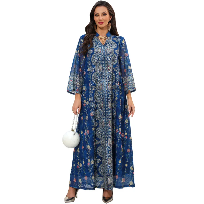 Women Eid Abaya Dresses Dubai Party Dress Diamonds Kaftan Ramadan Arab Vestidos Muslim Morocco Jalabiya Abayas Islam Long Robe 5