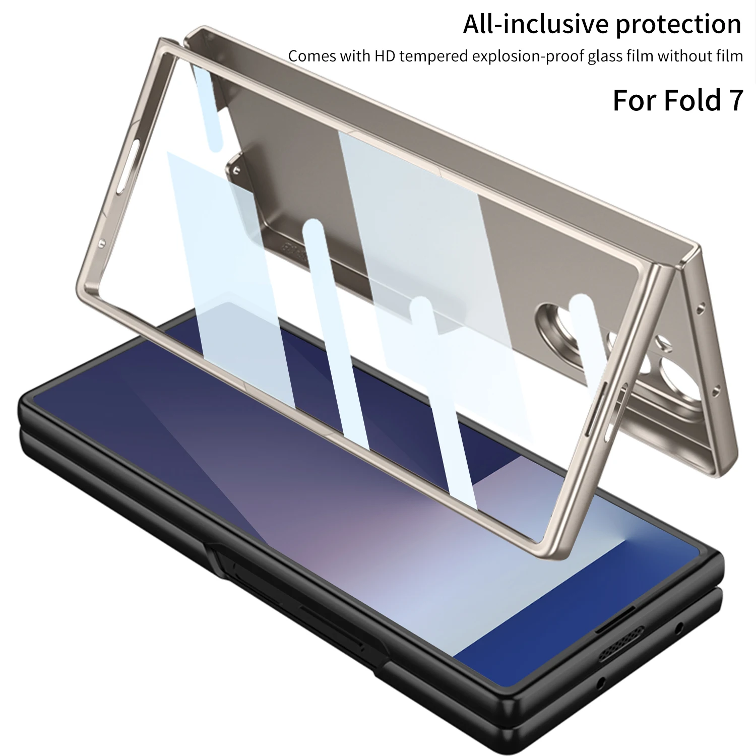 Oryginalne etui GKK do Samsung Galaxy Z Fold 7 6 5 Ultracienkie szkło zewnętrzne chroniące ekran Matowe etui do Galaxy Z Fold7 — zdjęcie produktu 4