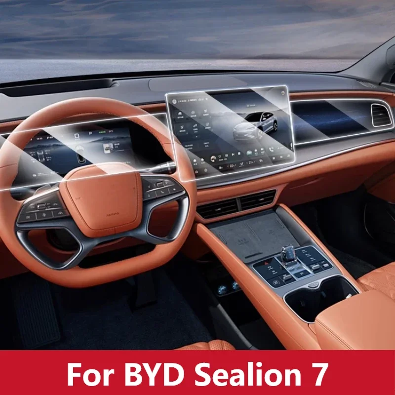 For BYD Sealion 7 Screen Tempered Film Navigation Instrument Display High Definition Film Central Control Protective Accessories