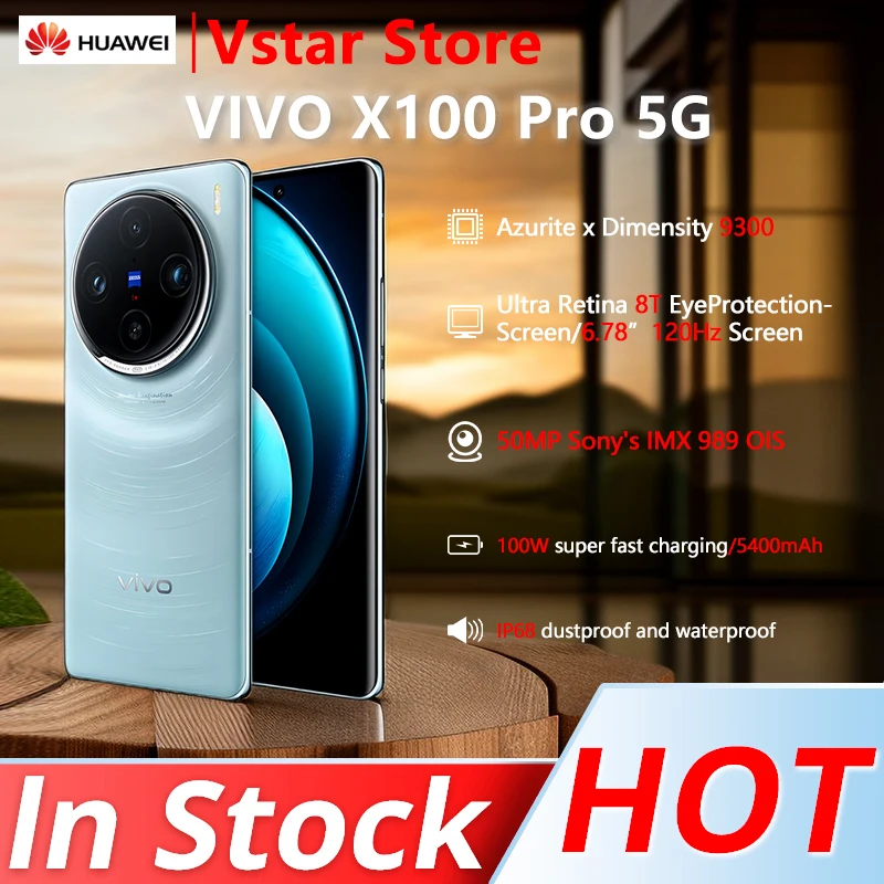 

Original VIVO X100 Pro 5G Mobile Phone 6.78 Inch AMOLED Dimensity 9300 Octa Core 100W SuperFlash Charge 50M Triple Camera NFC