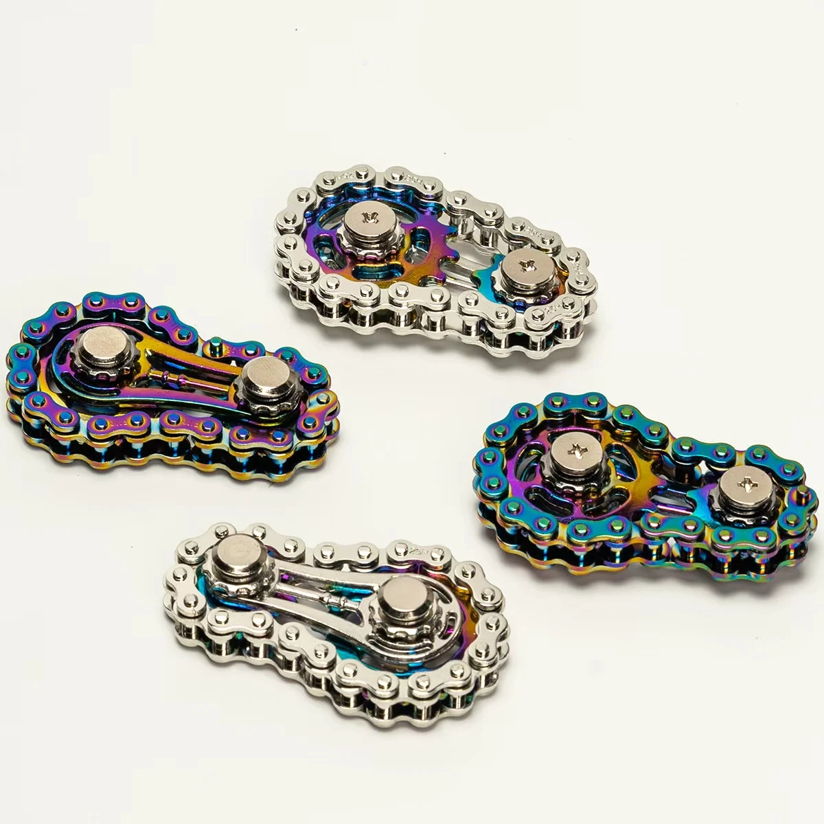 سلسلة دراجات إصبع سبينر، لعبة تململ من الفولاذ المقاوم للصدأ بتصميم صامت باستخدام الحاسب الآلي للبالغين، أداة تخفيف التوتر والمكتب والتركيز، #1