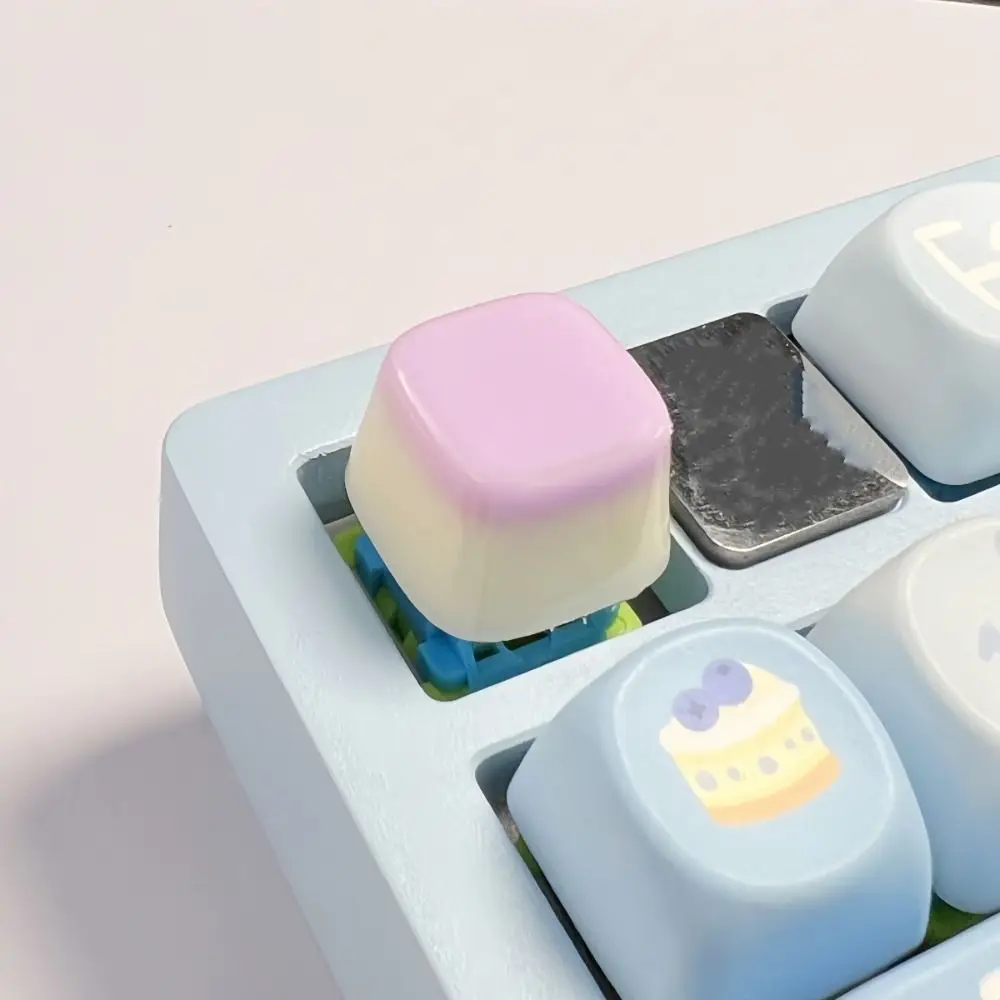 Cross Shaft Jelly Pudding Keycap Personalized Transparent Design Mechanical Keyboard Key Caps Jelly Texture Original Dripping