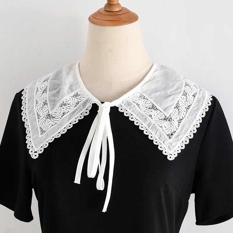 Vintage White Fake Collars Shawl Ladies False Collar Female Summer Detachable Collar Shoulder Wrap Shawl Clothing Accessory