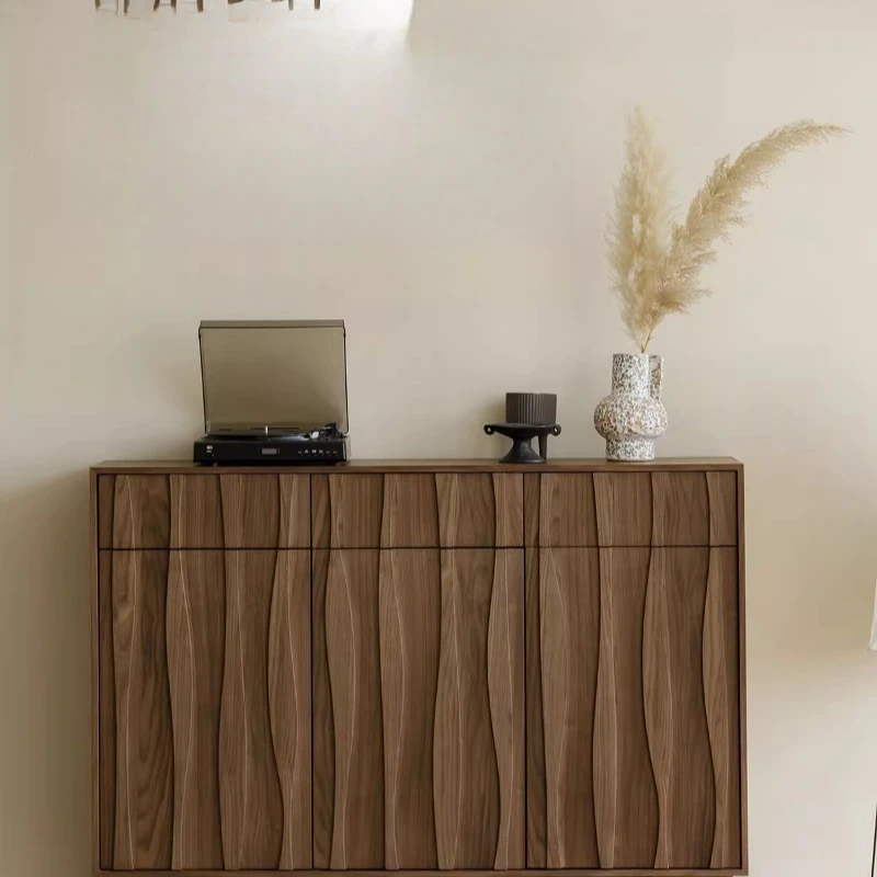 

Black walnut solid wood shoe cabinet