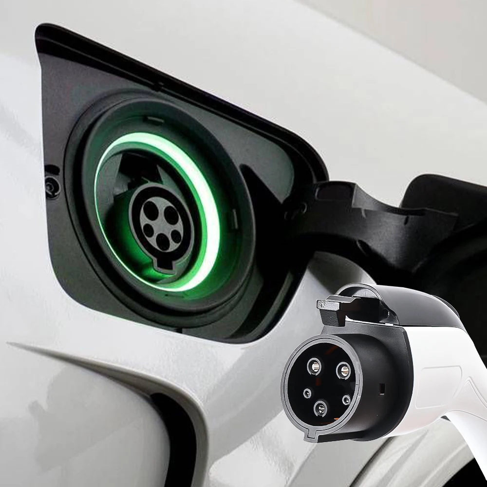 ADPOW portátil 16A Type1 SAE J1772 EV enchufe 1 fase 3.5KW cabeza de pistola de carga de coche eléctrico aleación de cobre Chapado en plata IP55