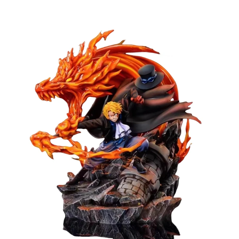 

33.5Cm Resin Th Studio Gk One Piece Fiery Dragon Sabo Anime Action Figure Model Garage Kit Statue Ornaments Toys Gift