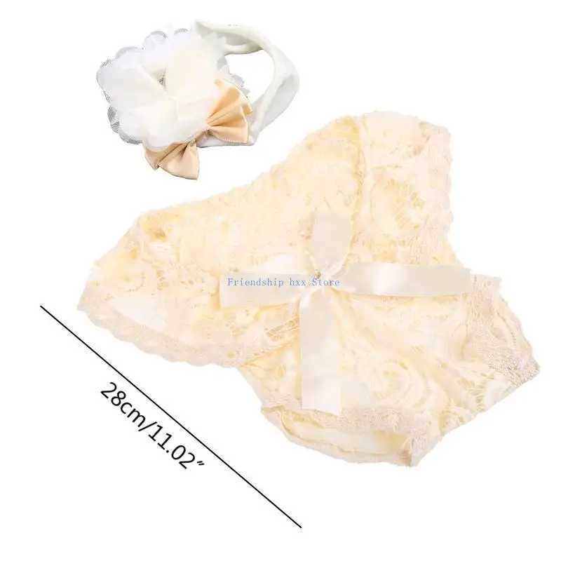 F1CB الطفل رومبير الدانتيل مع الأقواس الشريط كبير لطيف عقال زهرة الشعر الفرقة غطاء الرأس