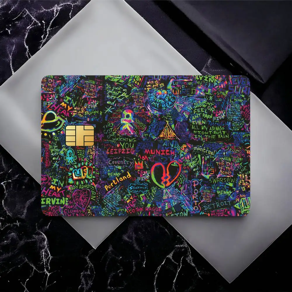 Band C-Coldplay Credit Card Skin Stickers For Bank Card Bus Metro Card Sticker Waterproof Gift