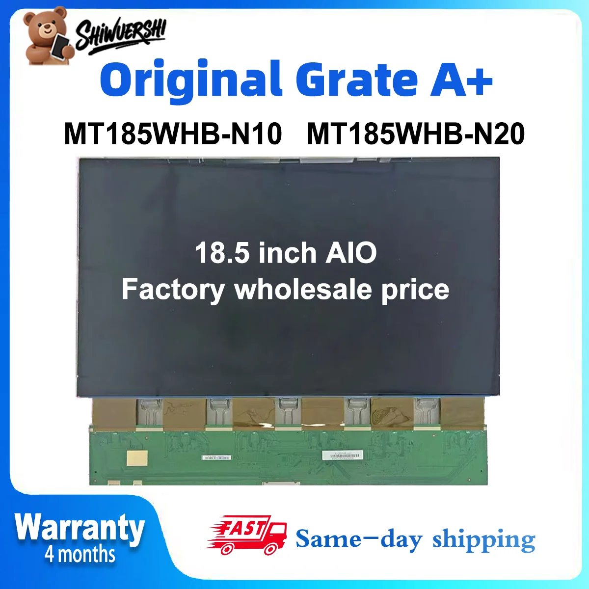 Original 18.5'' MT185WHB-N10 MT185WHB-N20 LCD Screen Display Glass Display Monitor 1920×1080 FHD