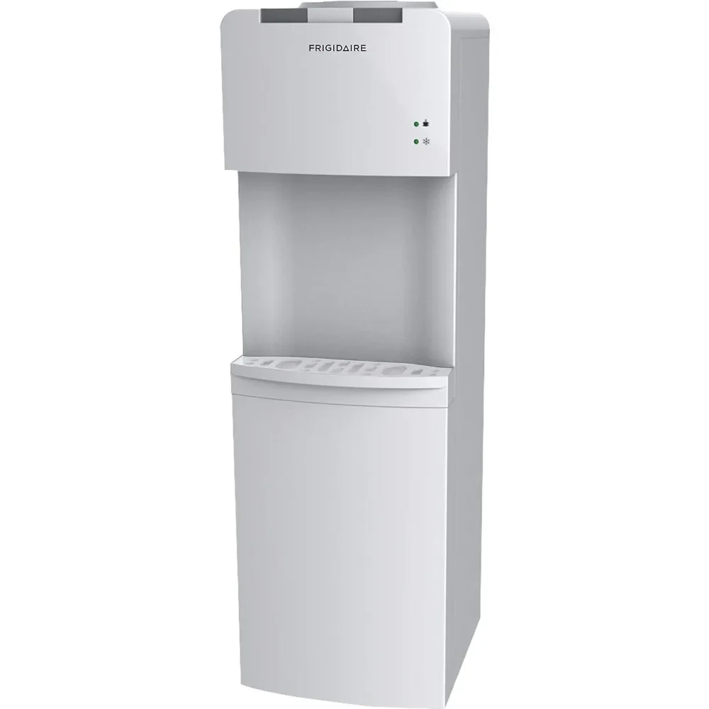 Water Cooler/Dispenser in White, standard，detachable drip tray, with hot button safety lock，Adjustable top note flat outrigger