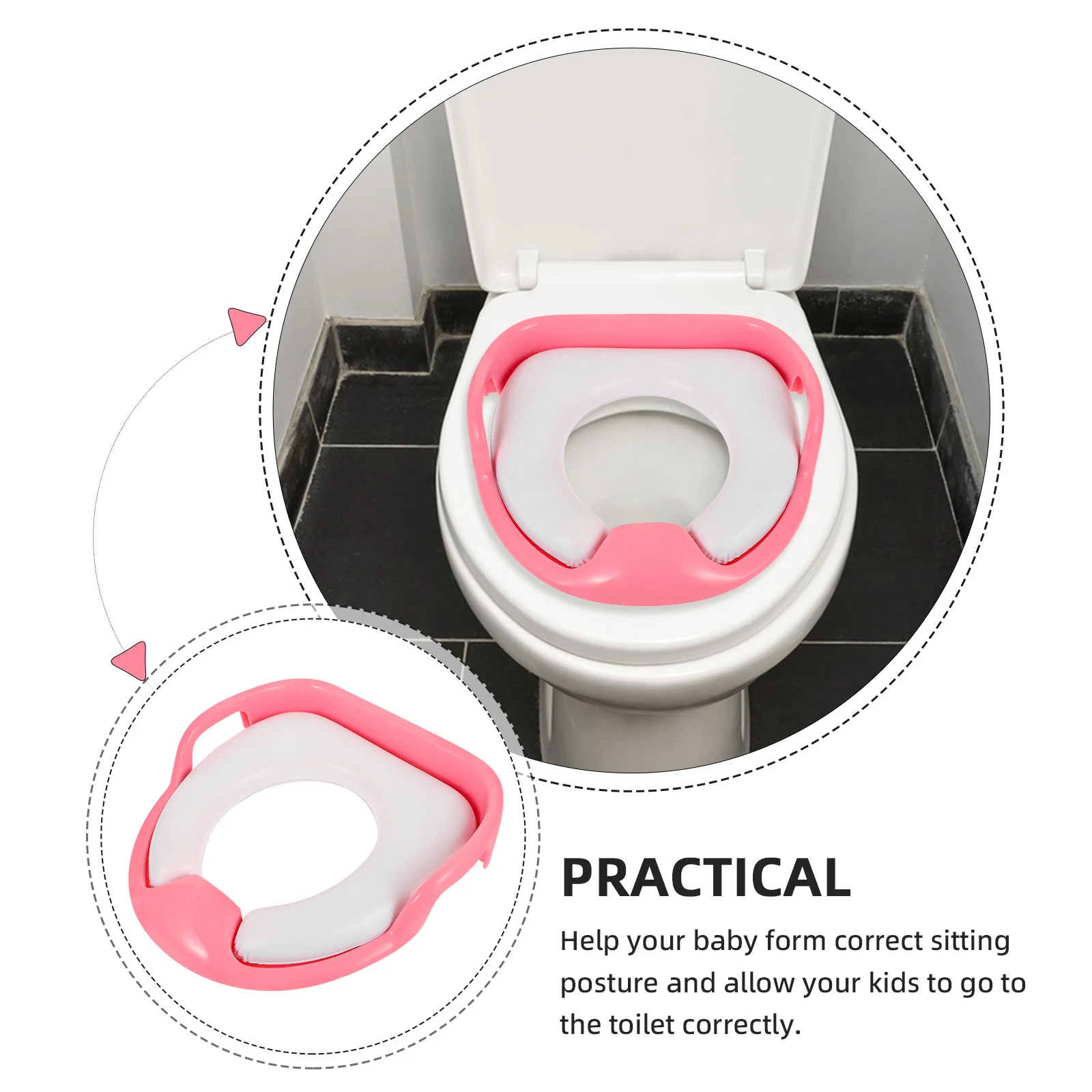 

Children's Toilet Seat Potty Training Seat for Toddlers Baby Portable Lightweight Foldable Washable Universal Fit Bathroom