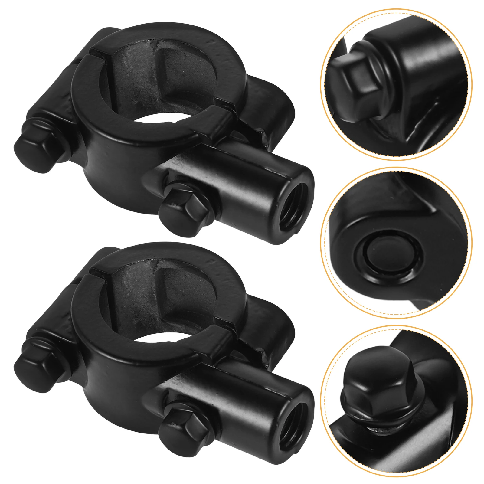 

1 Pair Universal Motorcycle Handlebar Mirror Mount Holder Clamp Adapter 10Mm Thread Black Iron Anti-Vibration Adjustable