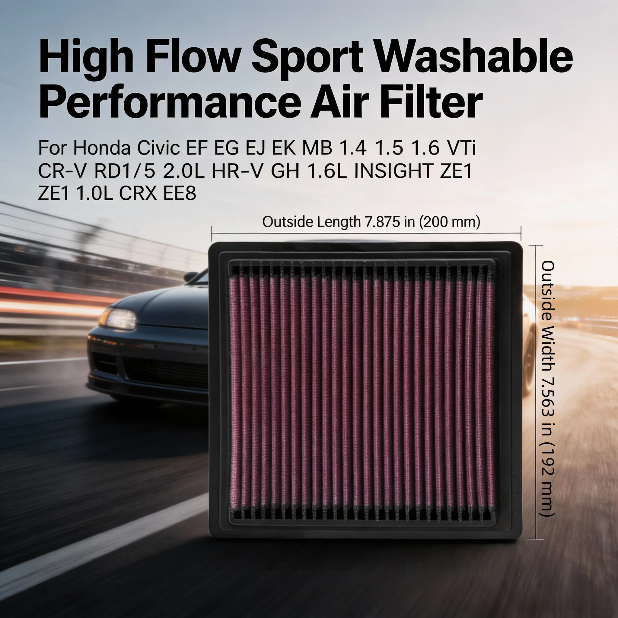 

Для Honda Civic EF EG EJ EK MB 1.4 1.5 1.6 VTi CR-V RD1/5 2.0L HR-V GH 1.6L INSIGHT ZE1 1.0L CRX EE8 Спортивный воздушный фильтр с высоким расходом