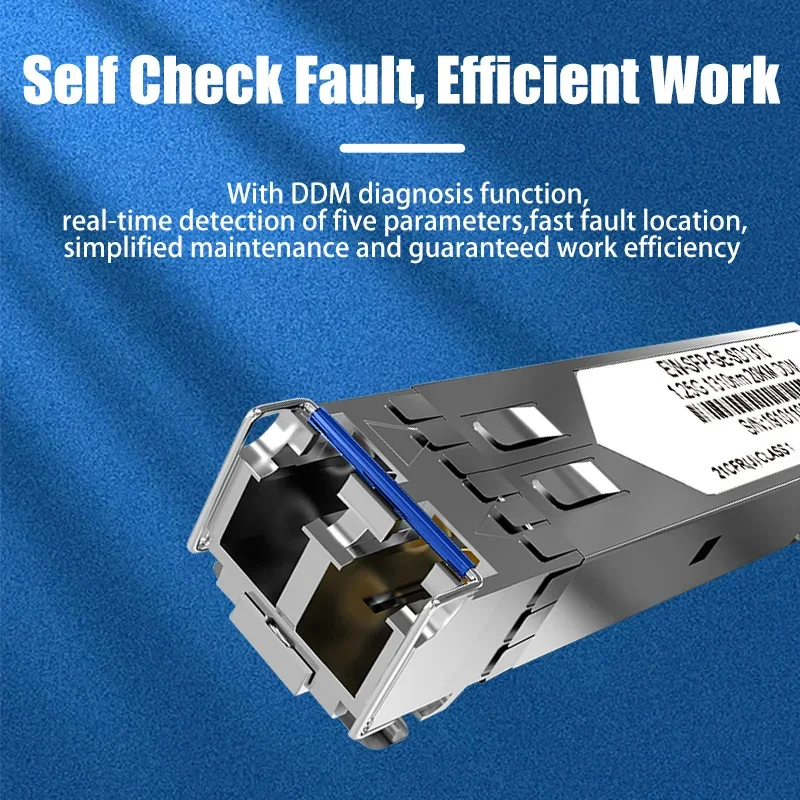 2026 LC Optical Fiber Module, Single 20km, 1310nm, INTEL, Cisco, Mikrotik, Huawei, Extreme Switch, Full Compatible, 1.25G, RJ45