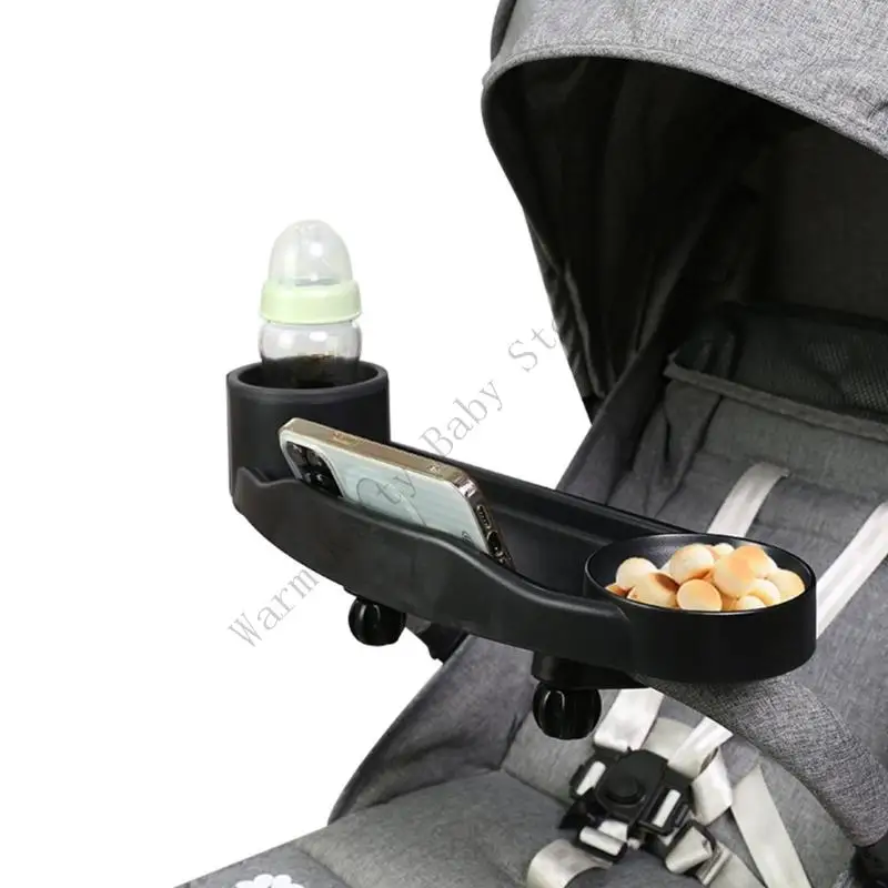 

Universal ABS Black Baby Stroller Tray with Cup Holder Children Pram Cart Feeding Tray Storage Tray Accessories