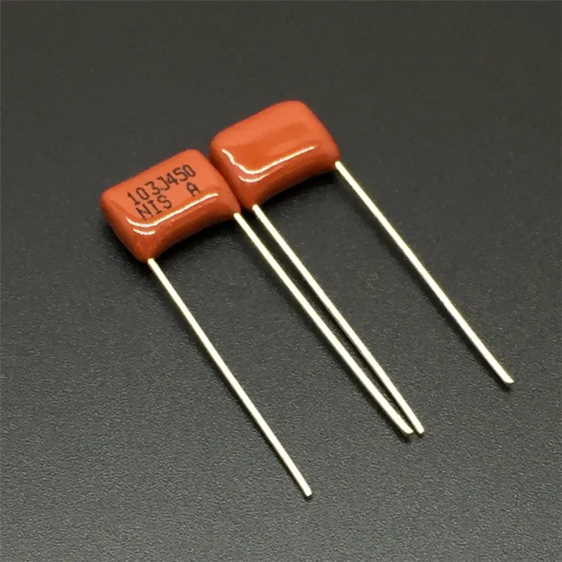 10 pces/100 pces japão nissei cbb capacitor mmc 450v 103 j 5% 0.01uf 10nf passo = 7.5mm capacitor de filme de poliéster metalizado