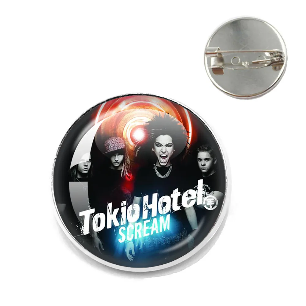 Hot Music Songer Pop Retro Rock Band Tokio Hotel Bill Kaulitz Band Lapel  Pin Glass Brooch Jewelry Badge Kawaii Decoration Gift