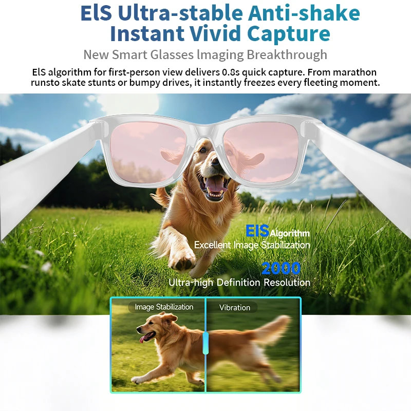 LIGE 8MP Smart Glasses Camera Video Recording Photo Recognition Answer Call AI Translate Bluetooth Sunglasses WIFI Transmission