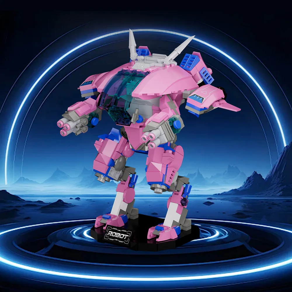 Classic OW Game Series D.Va Reinhardt Video Games Building Blocks Robot Mech Fit 75973 Bricks Kit Toys For Kids Birthday Gifts