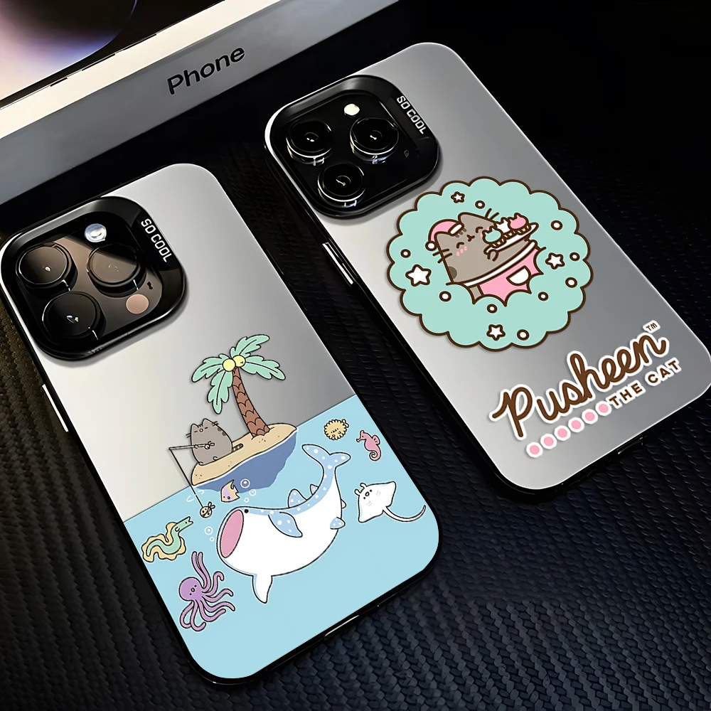 Cute P-Pusheens Phone Case for Samsung Galaxy S26 S25 S24 S23 S22 S21 S20 Note20 FE Ultra Edge Plus 4G 5G Anti Fall Matte Cover