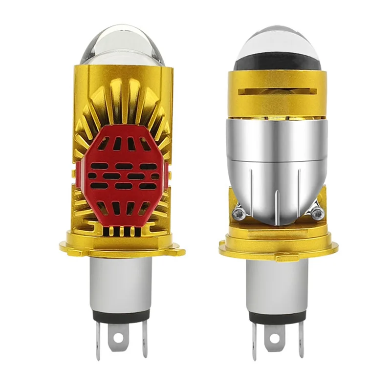 

2Pcs Car H4 LED Headlight Plug-In Light Dual Lens For Car Motorbike Integrated High Bean & Low -A28K
