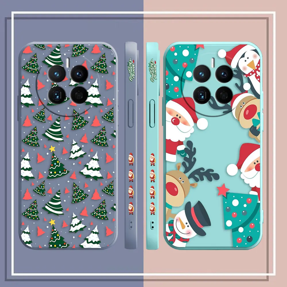 Phone Case For Huawei MATE 20 20X 30 40 P20 P30 P40 P50 LITE PRO PLUS Silicone Case Funda Coque Shell Merry Christmas Tree Santa