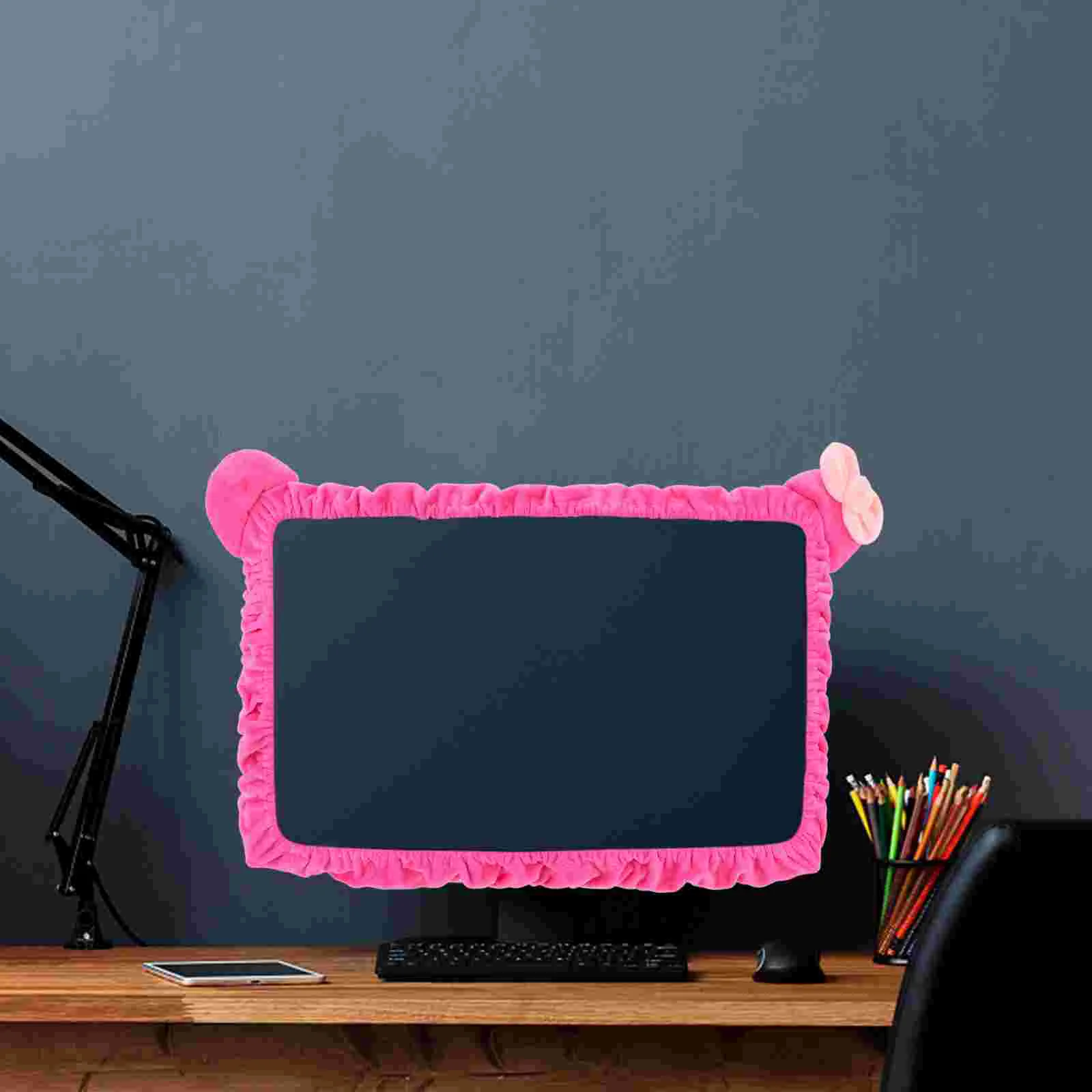 Display Dust Cover Computer Monitor Sleeve for Elastic Wipe Cloth Adorable Polyester Dustproof Lovely Decoration