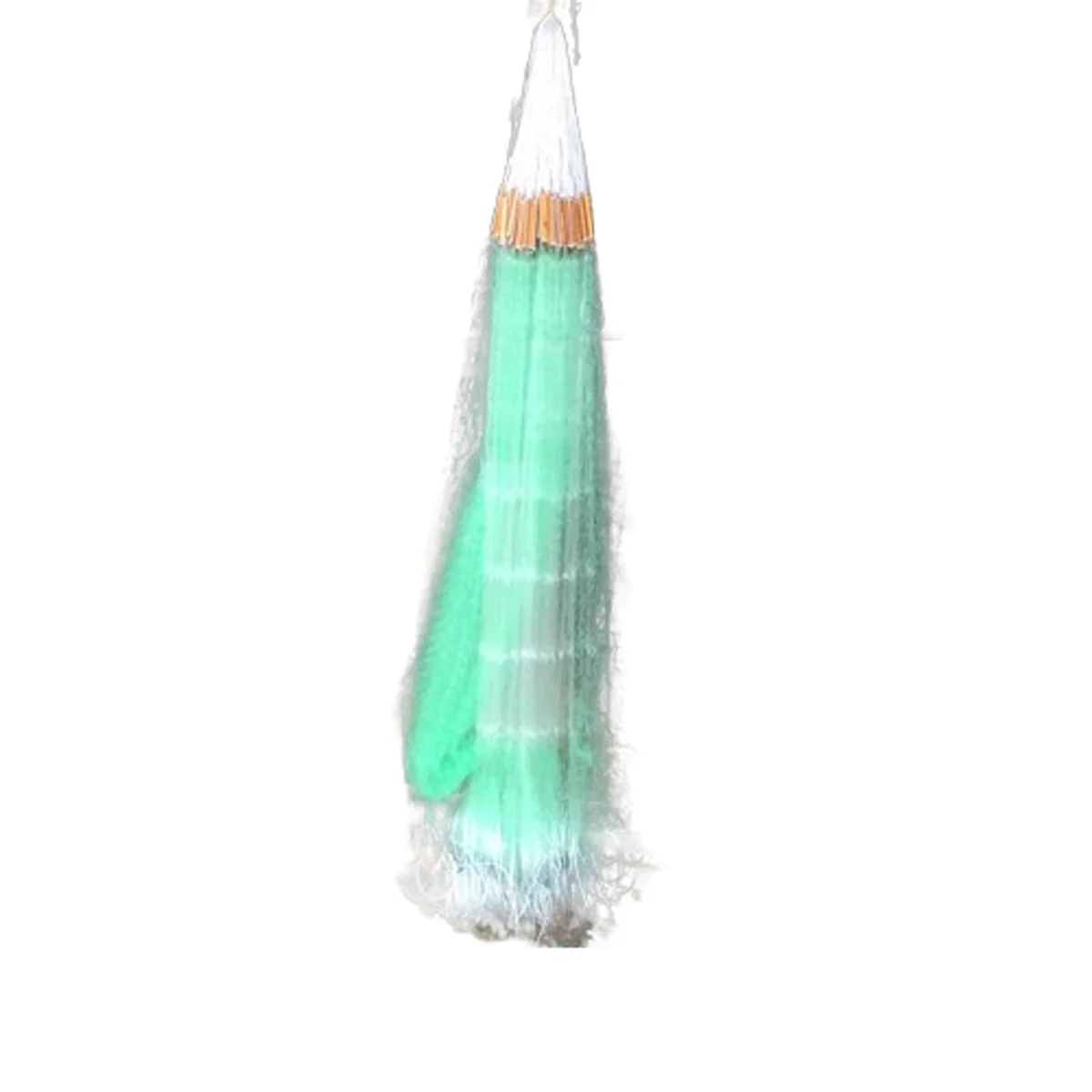 80m Three-layer  green silk fishing net with wood floater, fishnet hanging'net