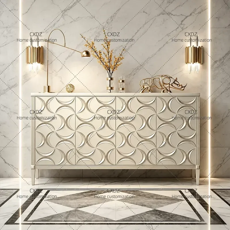 Modern Light Luxury Entrance Cabinet Simple Living Room Entryway Storage Locker Household Dining Sideboard Console Table