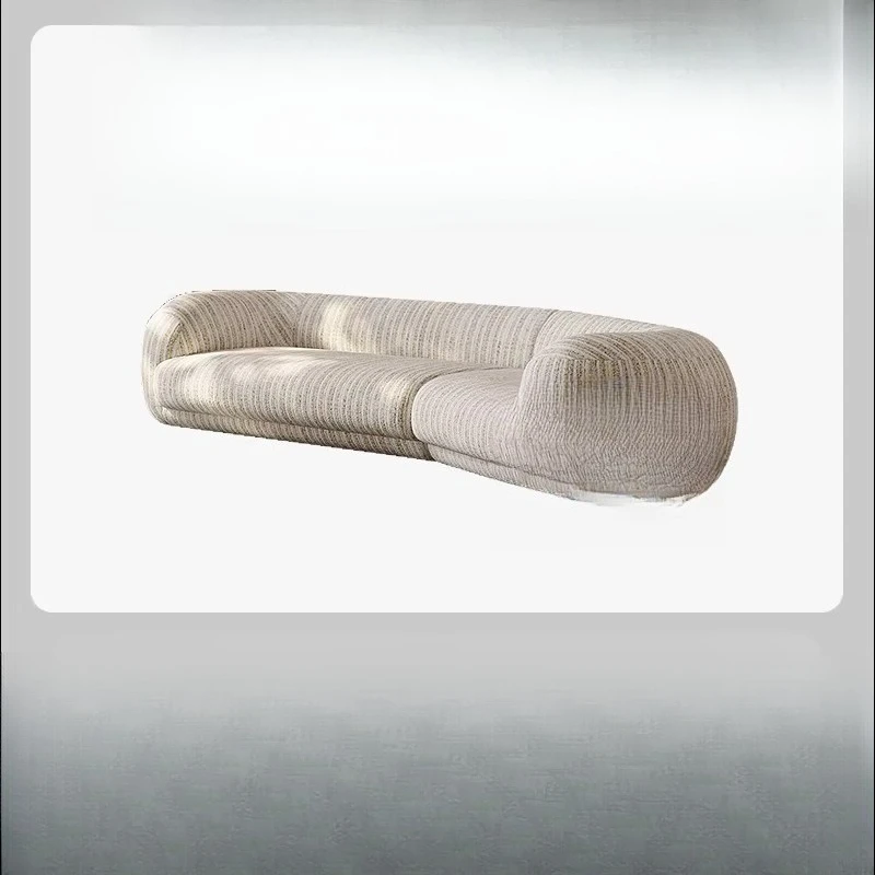 Fabric sofa Italian light luxury small apartment Nordic silent corner curved sofa