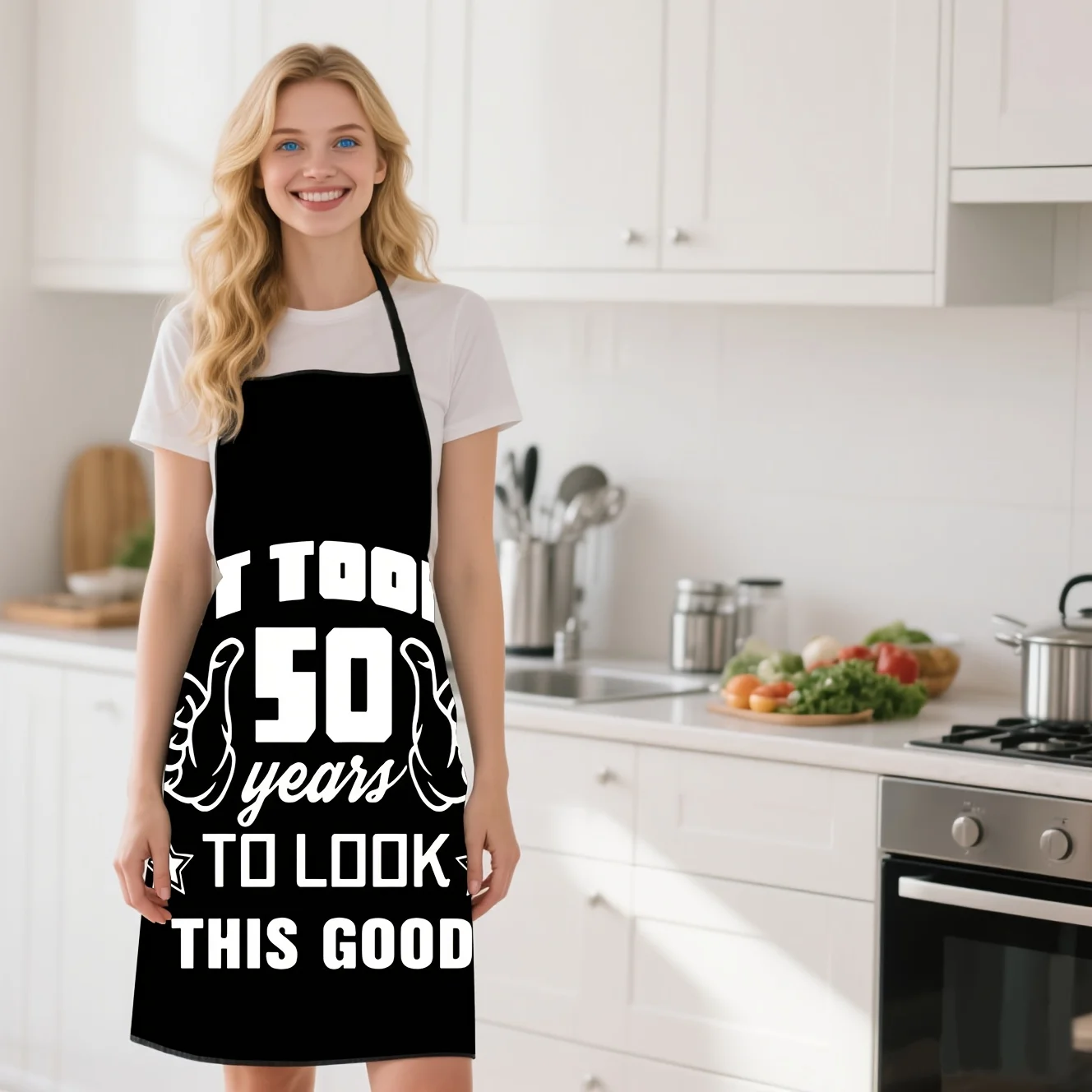 1 Piece of Fun Apron Celebrating the 50Th Birthday, with the Slogan 