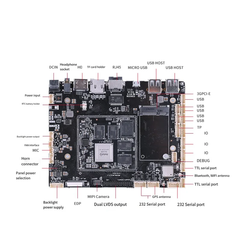 B74A Modul Kontrol Industri Port Jaringan Ganda RK3288/3568 Tablet Motherboard Android 3588 Sistem Modul Linux3399