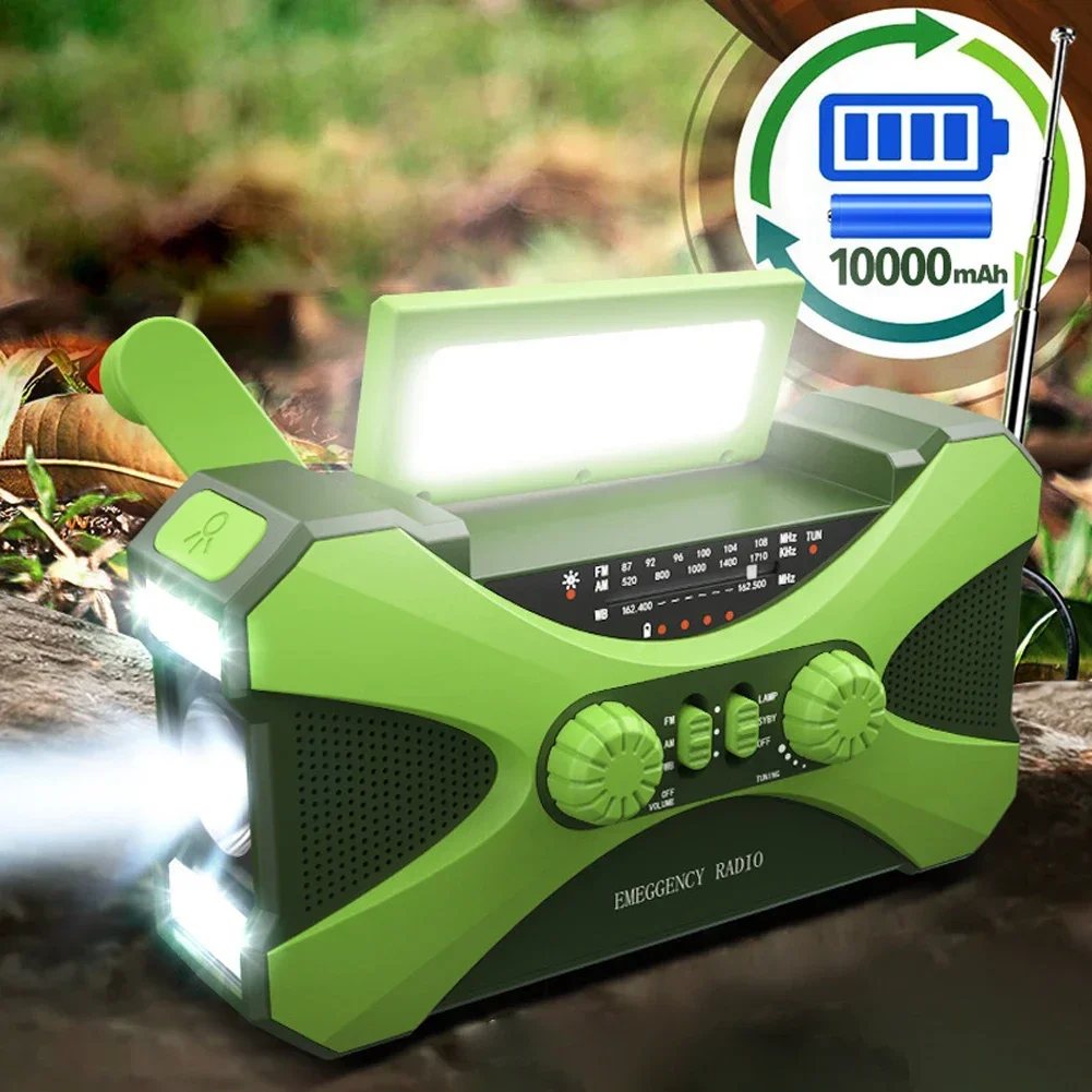 Outdoor Electric Generator Emergency Radio Hand Crank Generator USB Solar Power Supplys LED Flashlight Emergency Survival Lamp