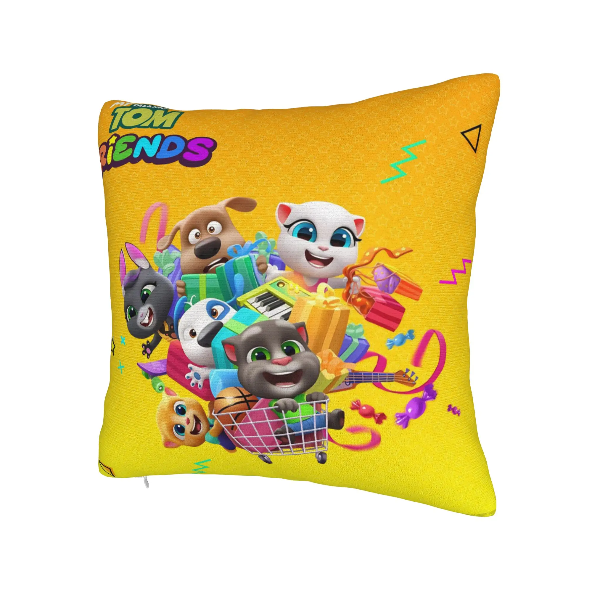 T-Talking T-Tom And F-Friends Pillow Cover Merch Printed Cushion Cover Decorative Throw Pillow Case Cover Living Room Multi-Size