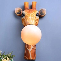 Creative Modern Wall Lamps for Living Room Background Wall Decoration LED Giraffe Decorative Lights Warm Home Animal Light