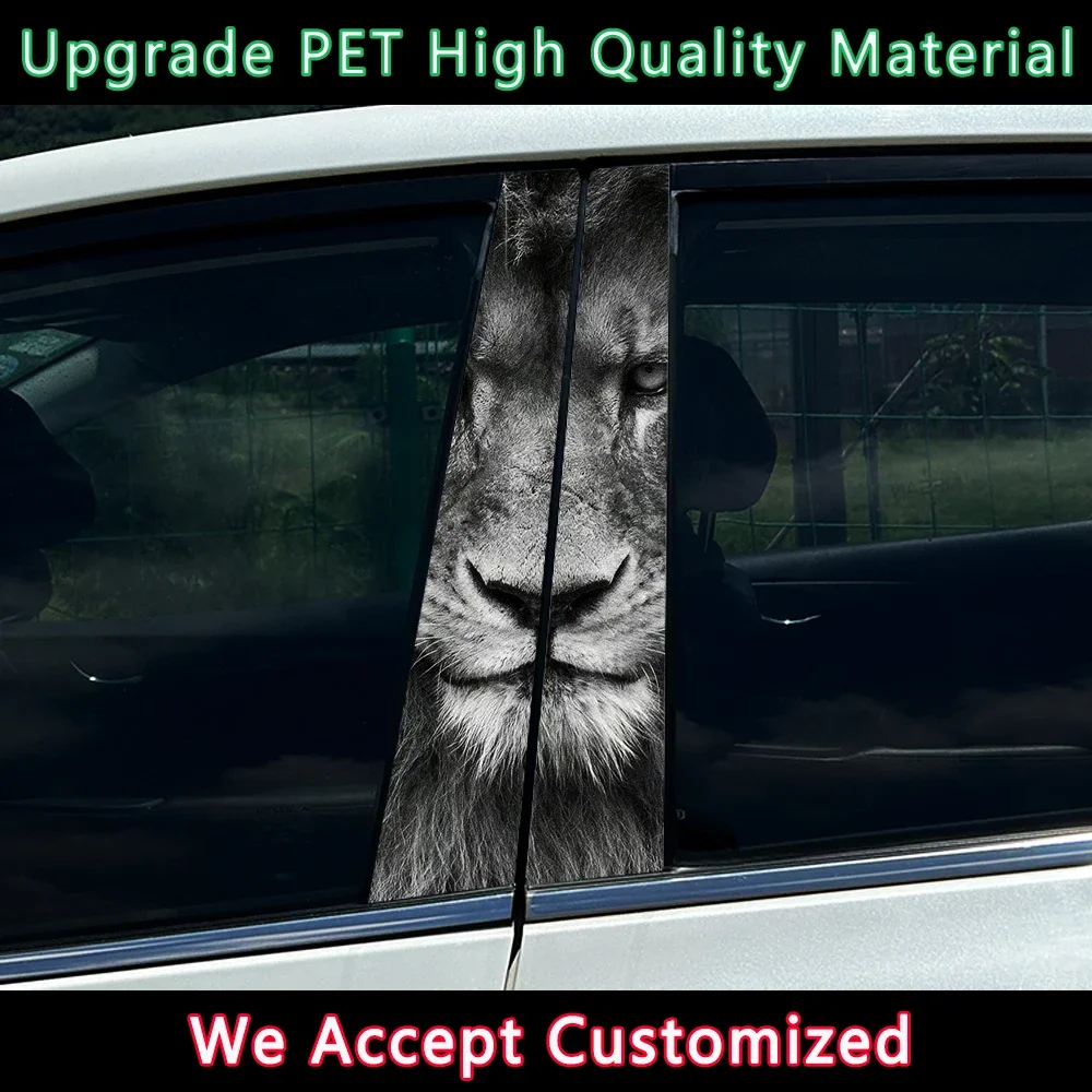 DIY Auto B-pillar Car Stickers Personality Meditation Lion Waterproof Protective Decoration Cover Scratches Vehicle Decals