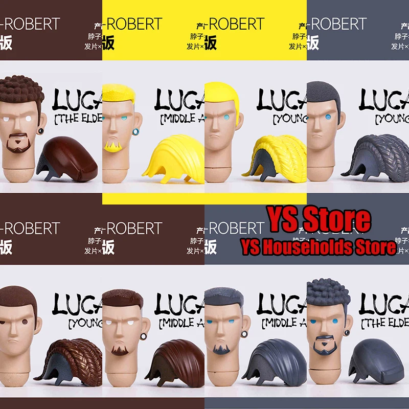 

1/6 Robot Anime Boy Young Middle Aged The Elder Yellow Gray Brown Hair Delicate Head Sculpt Model Toys For 12" Male Figure Body