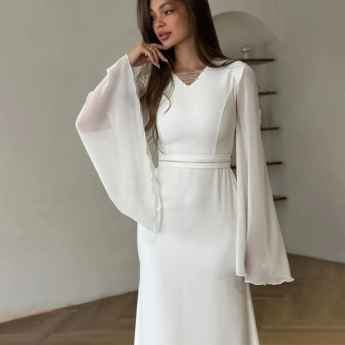 

Ele, женский длинный свидающий карандаш с воротником большого размера Dr, полиэстер с высокой талией, облегающее платье Fly Sve для бизнеса и дома